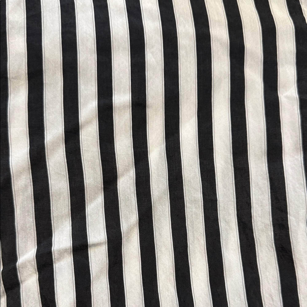 Jane and Delancey Black and White Striped Button Down Shirt Rayon Blend Large - Picture 7 of 12